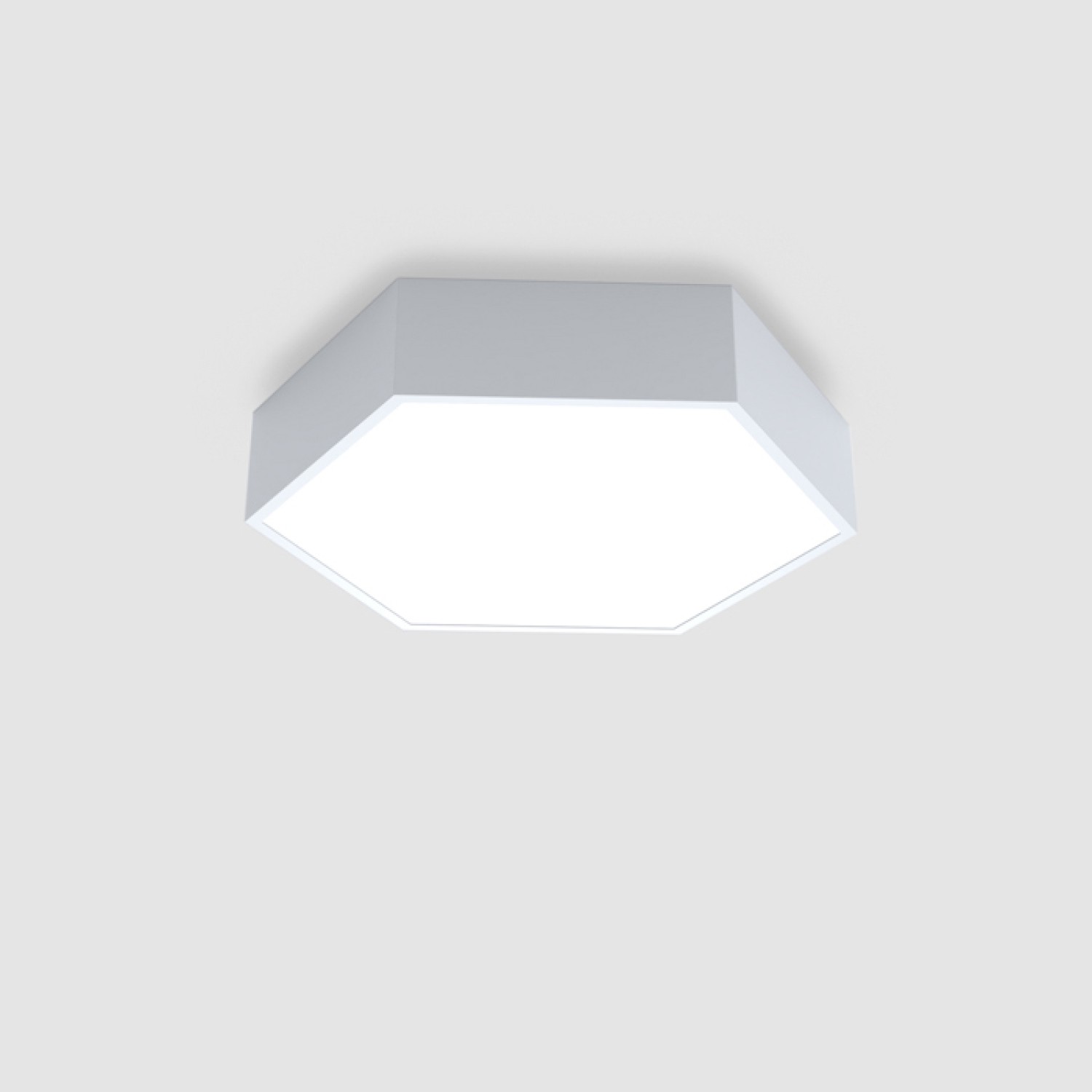 Детайлно изображение на LED плафониера Hexagon с шестоъгълна форма Снимка на LED плафониера Hexagon с шестоъгълна форма