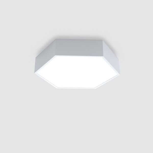 Детайлно изображение на LED плафониера Hexagon с шестоъгълна форма Снимка на LED плафониера Hexagon с шестоъгълна форма
