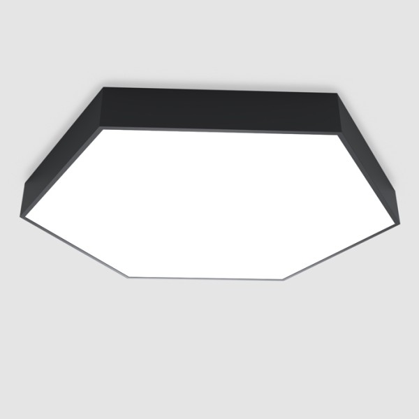 Детайлно изображение на LED плафониера Hexagon с шестоъгълна форма Снимка на LED плафониера Hexagon с шестоъгълна форма
