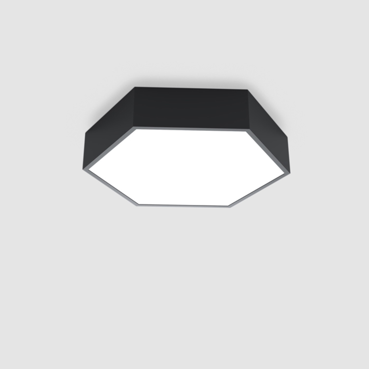 Детайлно изображение на LED плафониера Hexagon с шестоъгълна форма Снимка на LED плафониера Hexagon с шестоъгълна форма