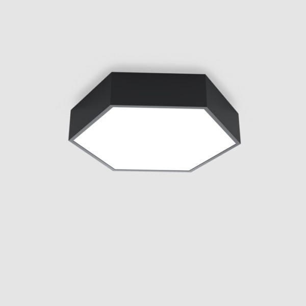 Детайлно изображение на LED плафониера Hexagon с шестоъгълна форма Снимка на LED плафониера Hexagon с шестоъгълна форма