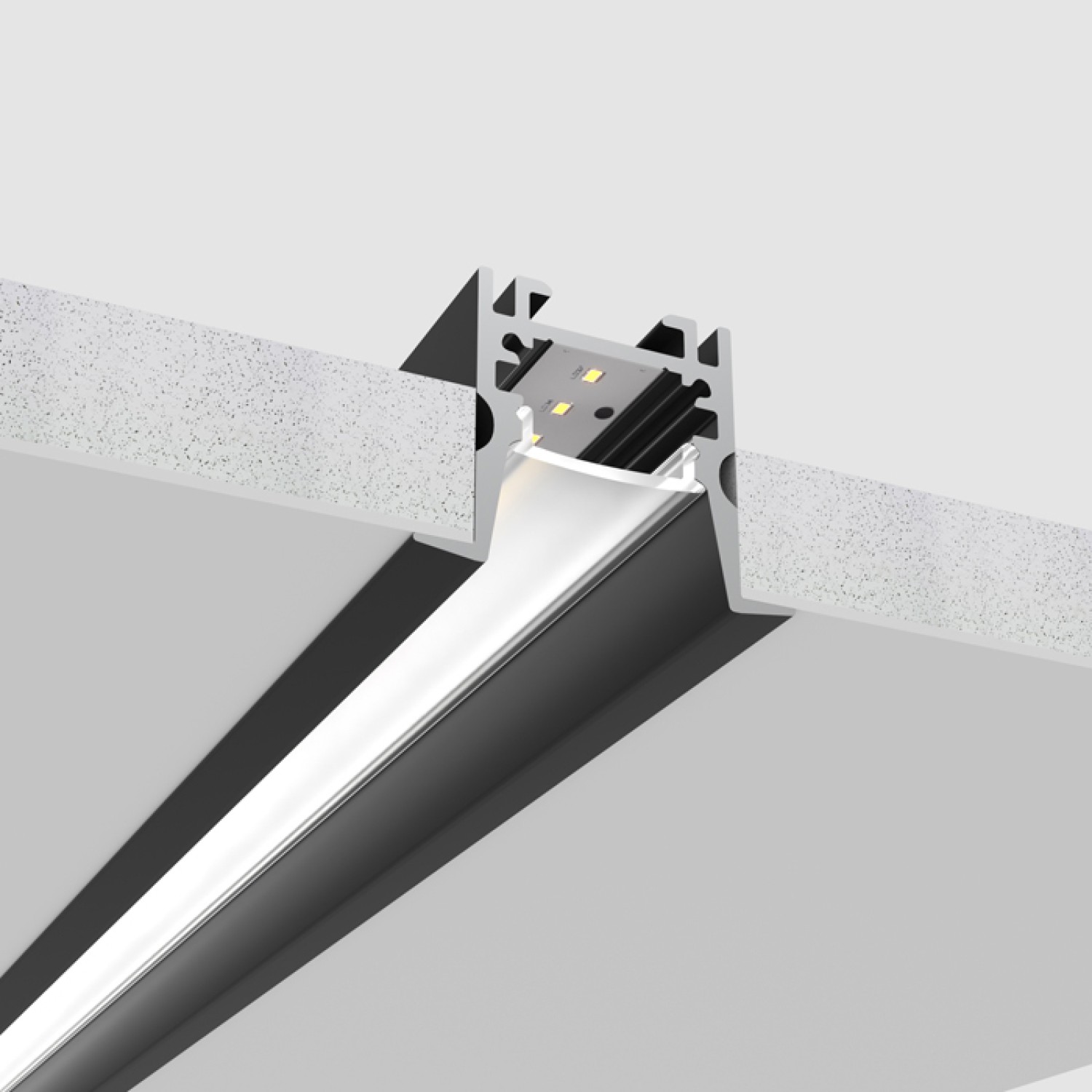 Снимка на Алуминиев профил за LED лента Inside | 26×33 мм | За вграждане в окачен таван | 2 метра