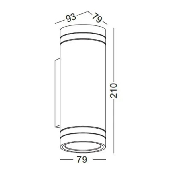 Снимка на Фасаден LED аплик | Цилиндричен | Двупосочно светене | 2×3W | IP65