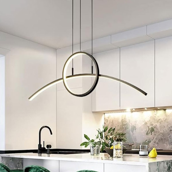 Снимка на Висящ LED полилей с кръгла и дъговидна форма Carina Rainbow (90 см) - Висящи лампи