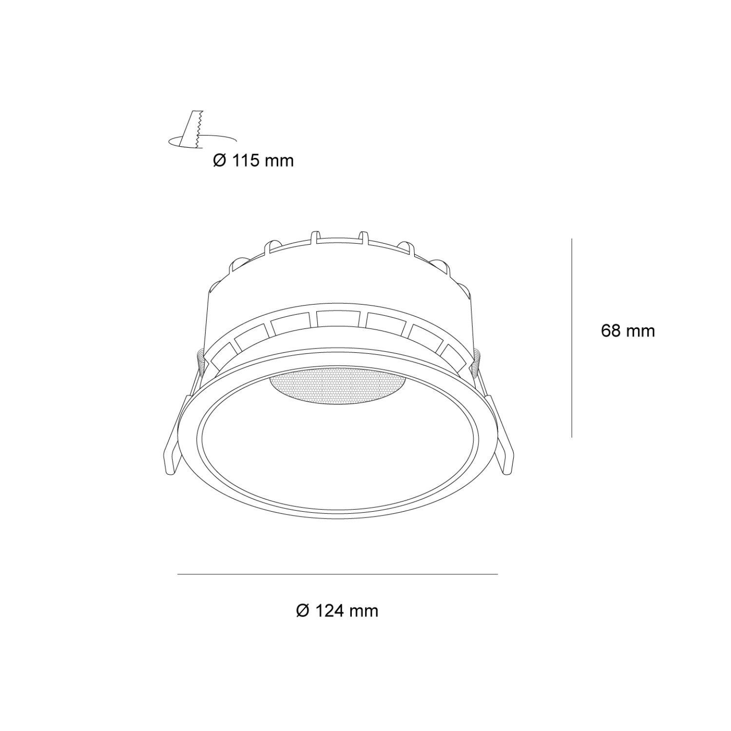 Снимка на LED луна за вграждане Zara | Черен рефлектор | 20W | IP65