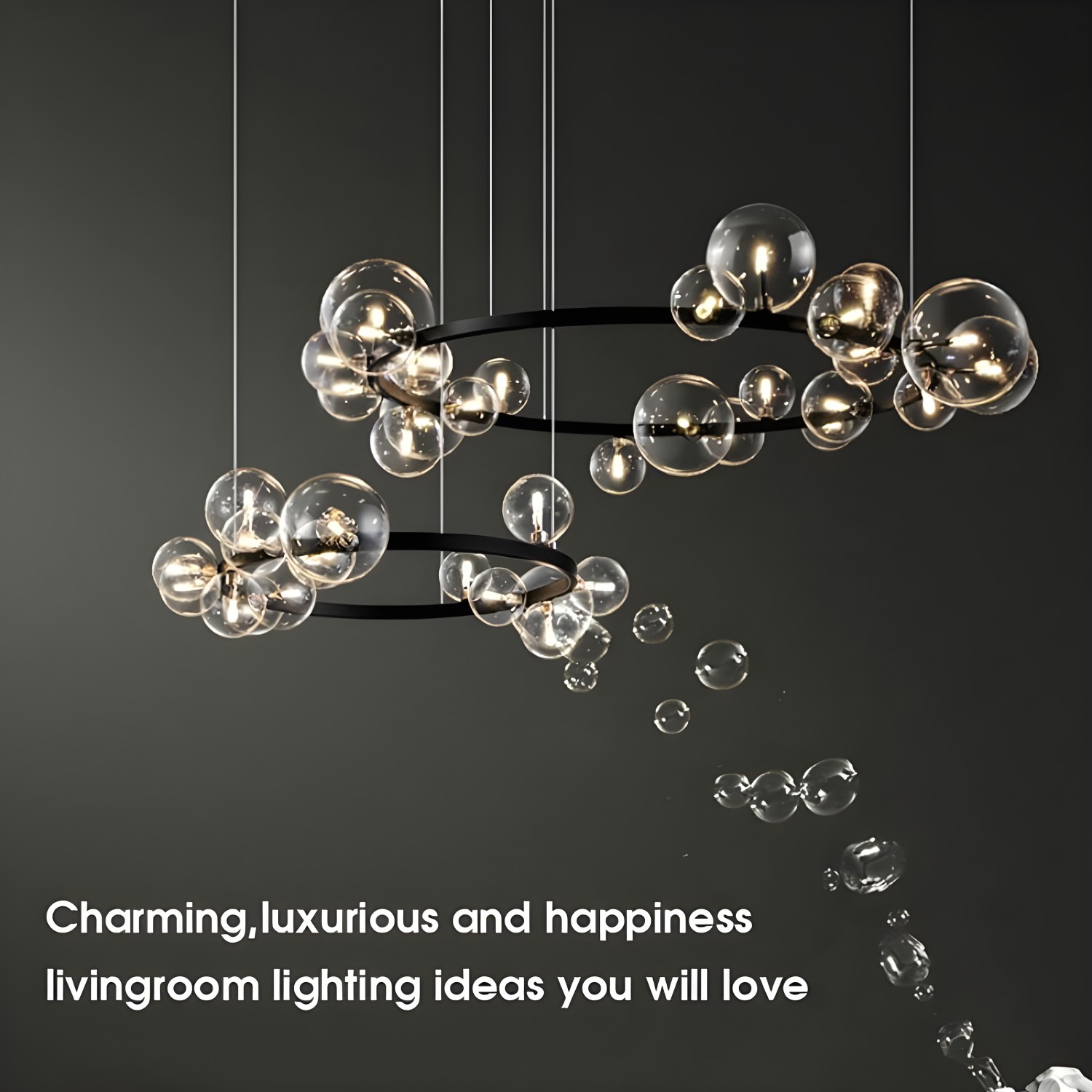 Снимка на Висящ полилей с 24 стъклени сфери G9 - Carina Circle 24 -