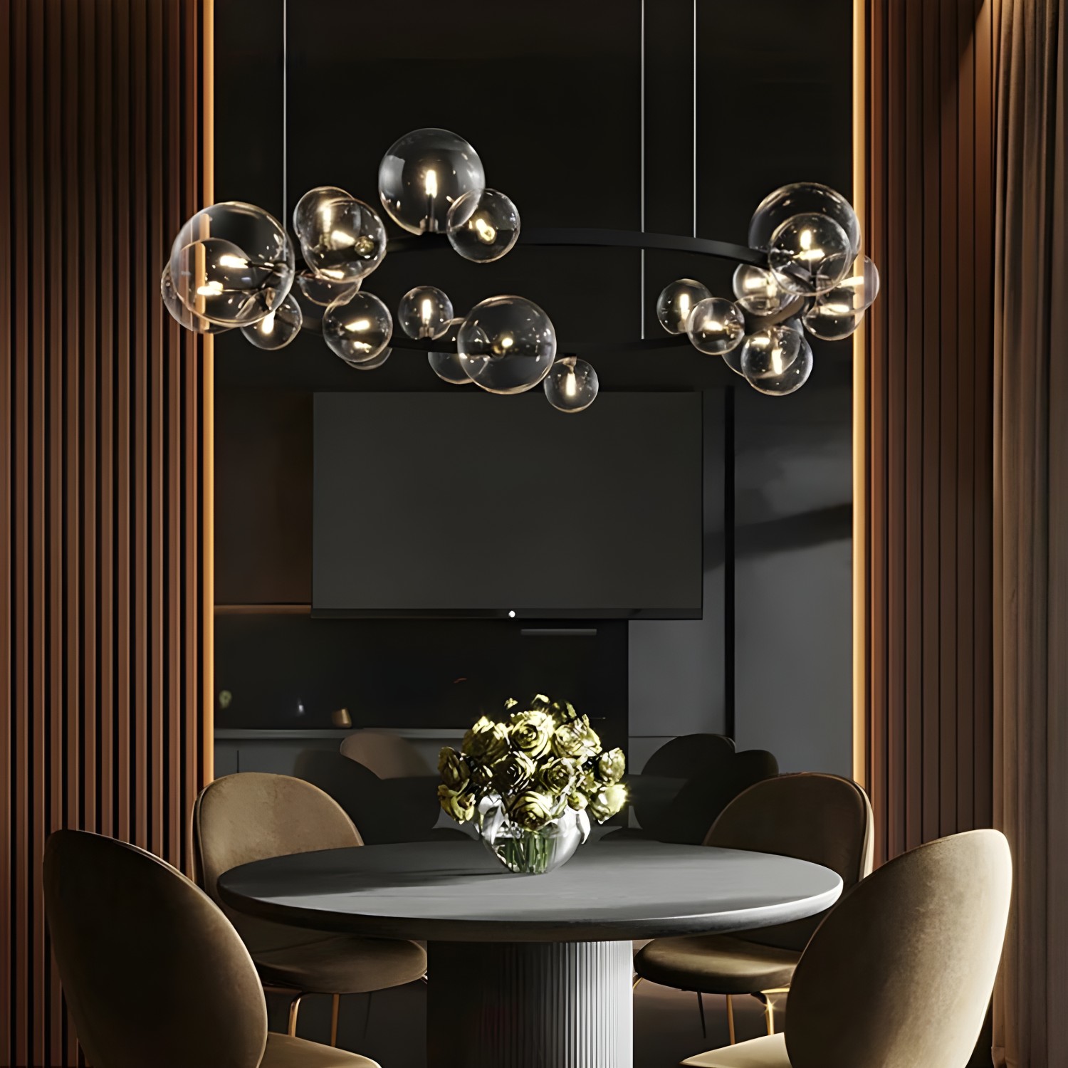 Снимка на Висящ полилей с 24 стъклени сфери G9 - Carina Circle 24 -