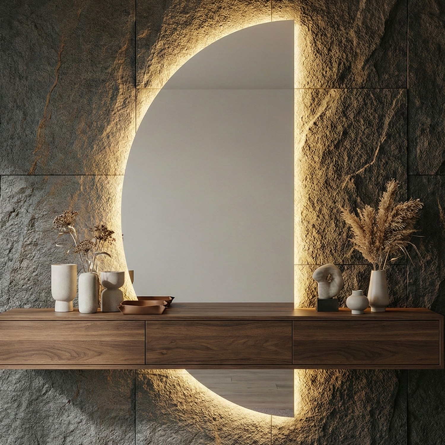 Детайлно изображение на LED огледало Arch 80×120cm | D-образно | Полусфера | Anti Fog | Touch Control Снимка на LED огледало Arch 80×120cm | D-образно | Полусфера | Anti Fog | Touch Control