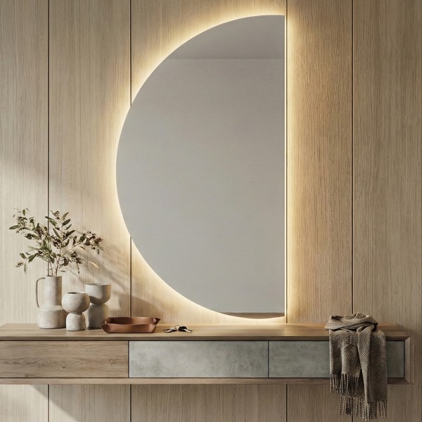 Детайлно изображение на LED огледало Arch 80×120cm | D-образно | Полусфера | Anti Fog | Touch Control Снимка на LED огледало Arch 80×120cm | D-образно | Полусфера | Anti Fog | Touch Control