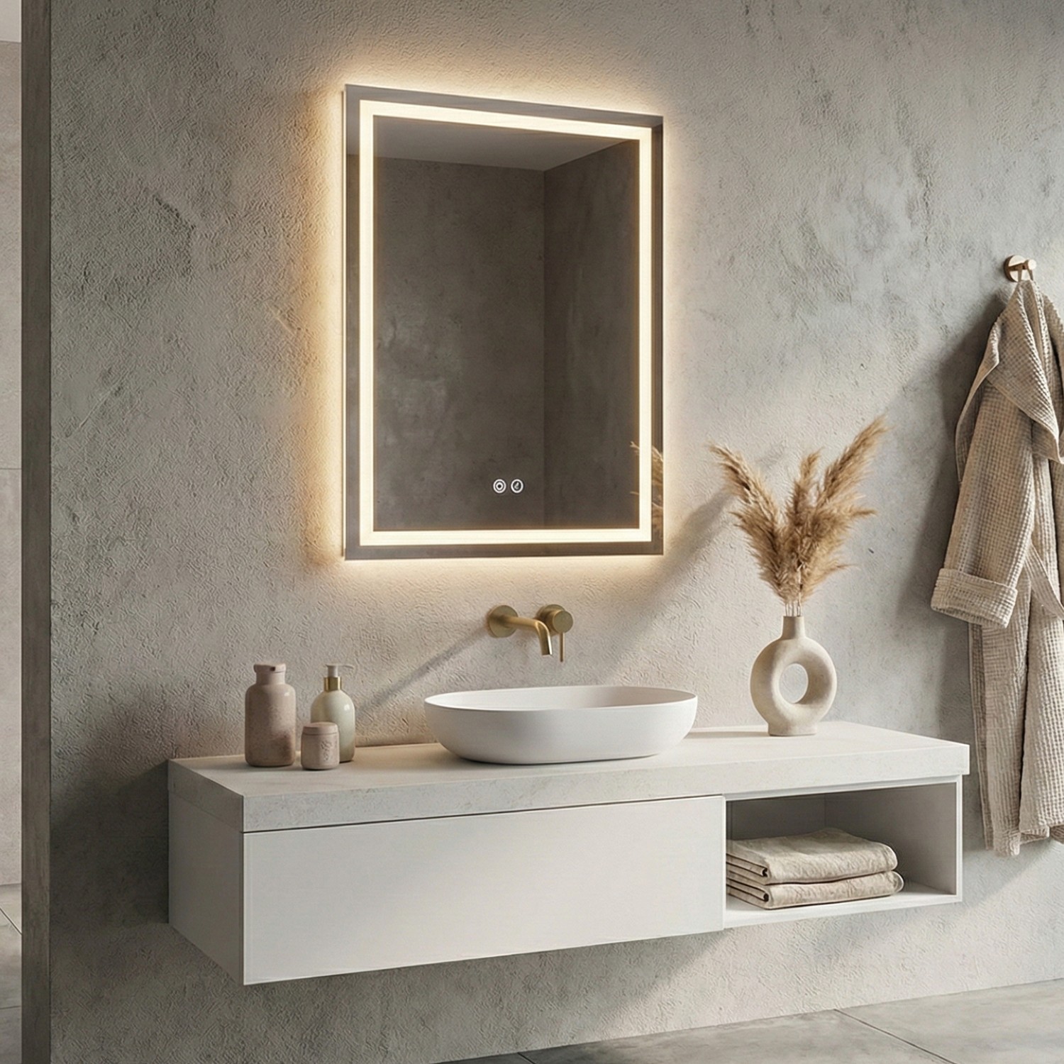 Снимка на LED огледало Box 60×80cm | Правоъгълно | Anti Fog | Touch Control