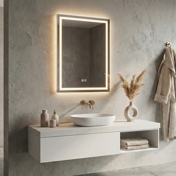 Снимка на LED огледало Box 60×80cm | Правоъгълно | Anti Fog | Touch Control