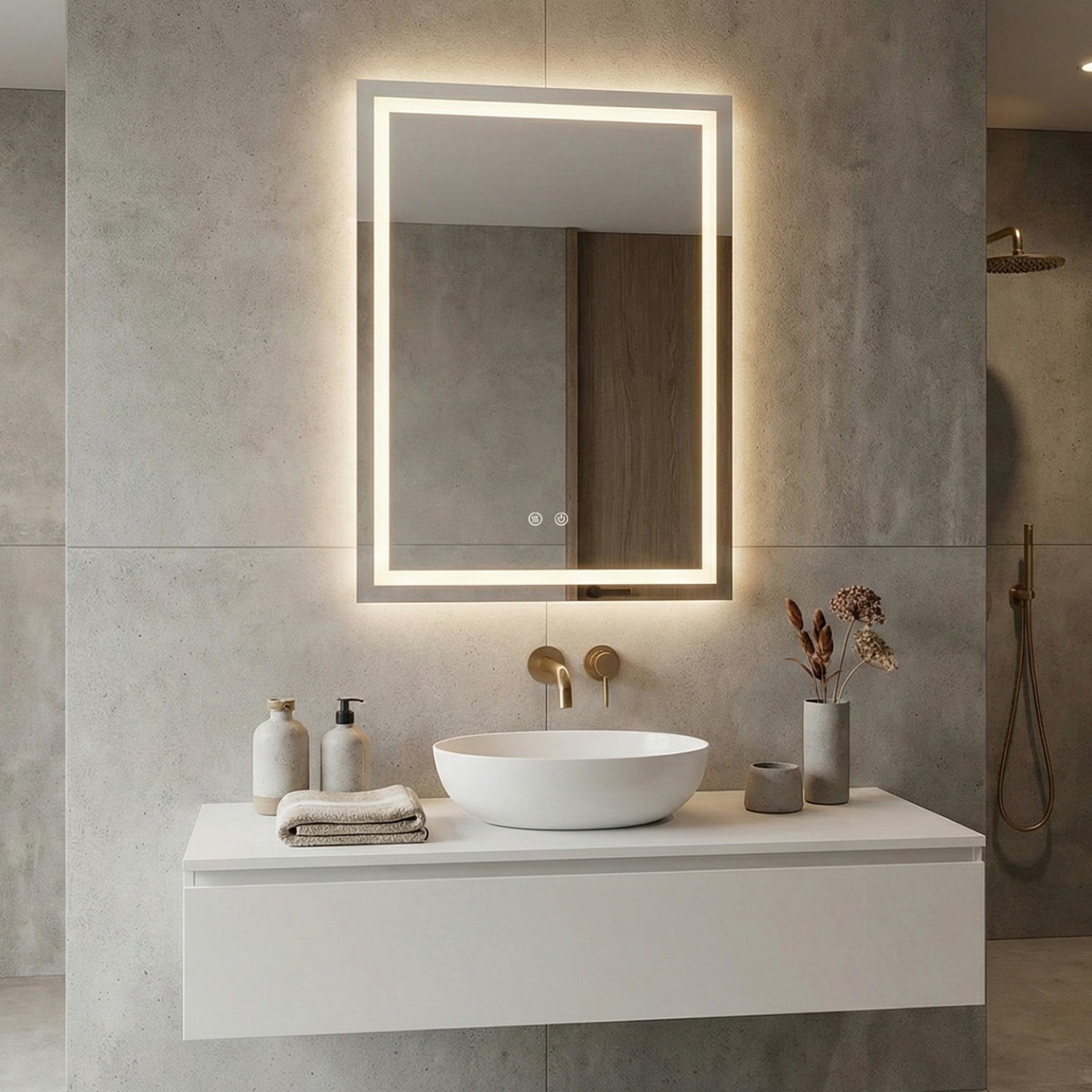 Снимка на LED огледало Box Lux 60×80cm | Правоъгълно | Anti Fog | Touch Control
