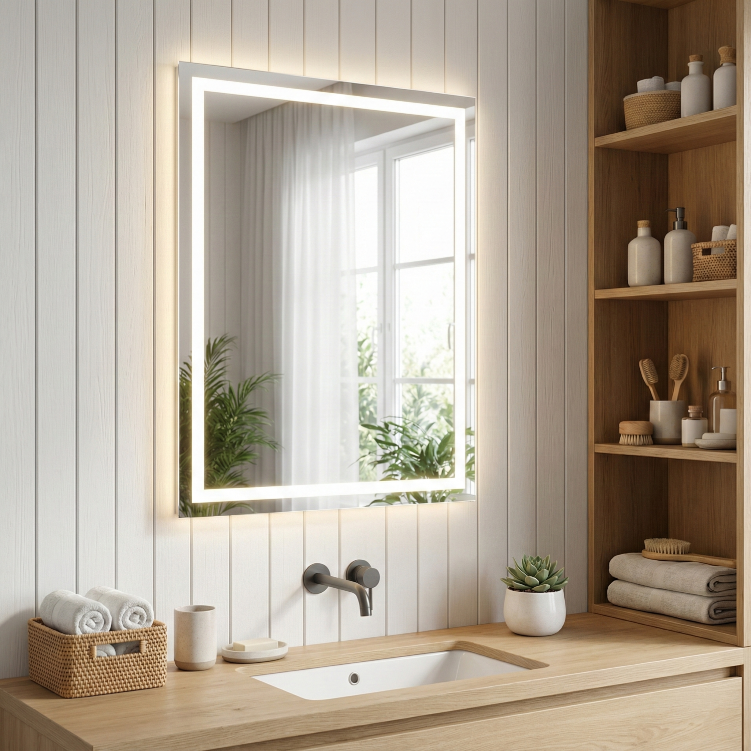 Снимка на LED огледало Box 60×80cm | Правоъгълно | Anti Fog | Touch Control