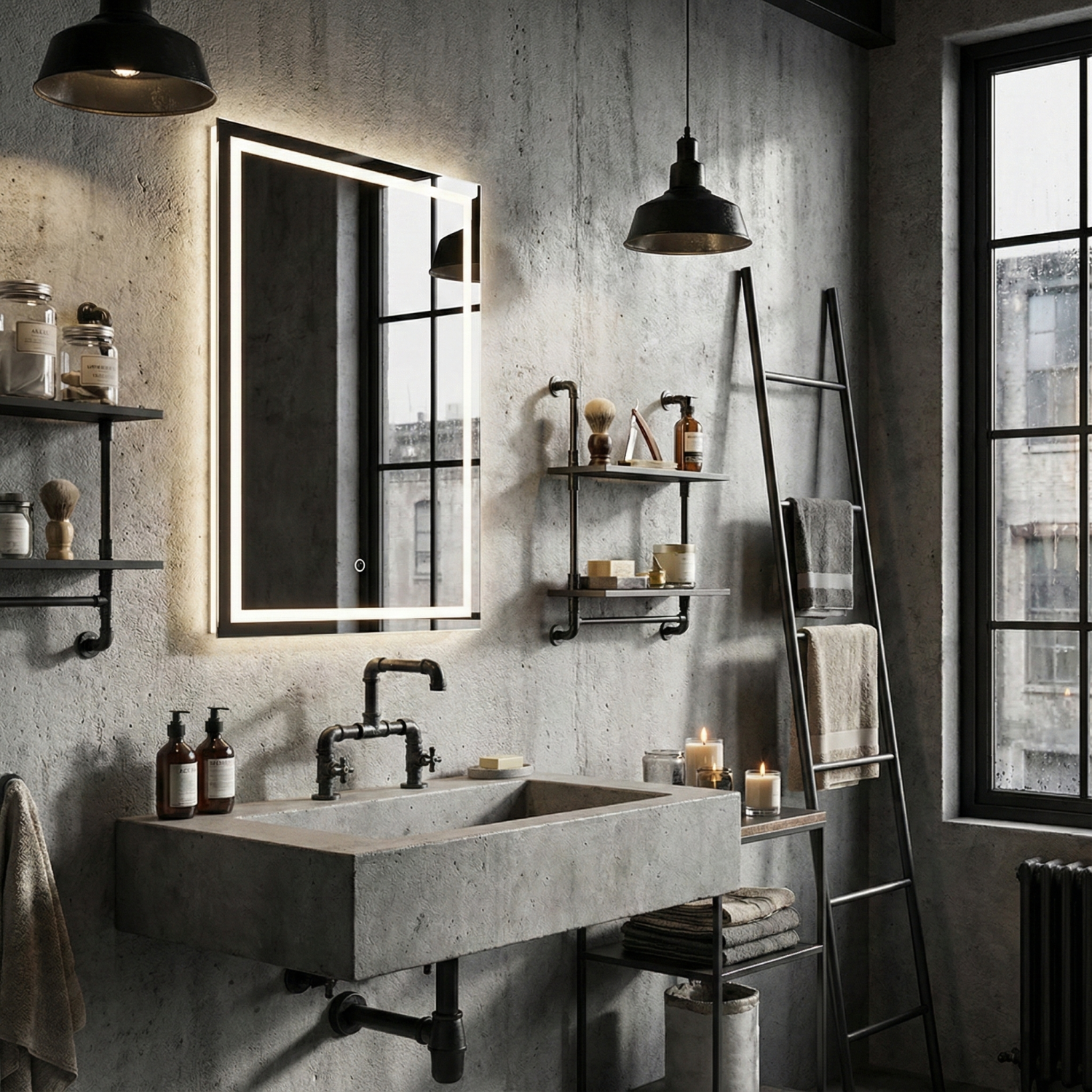 Снимка на LED огледало Box 60×80cm | Правоъгълно | Anti Fog | Touch Control