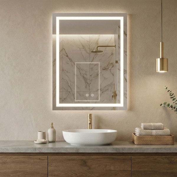 LED Mirror Box 60×80cm | Rectangular | Anti-Fog | Touch Control