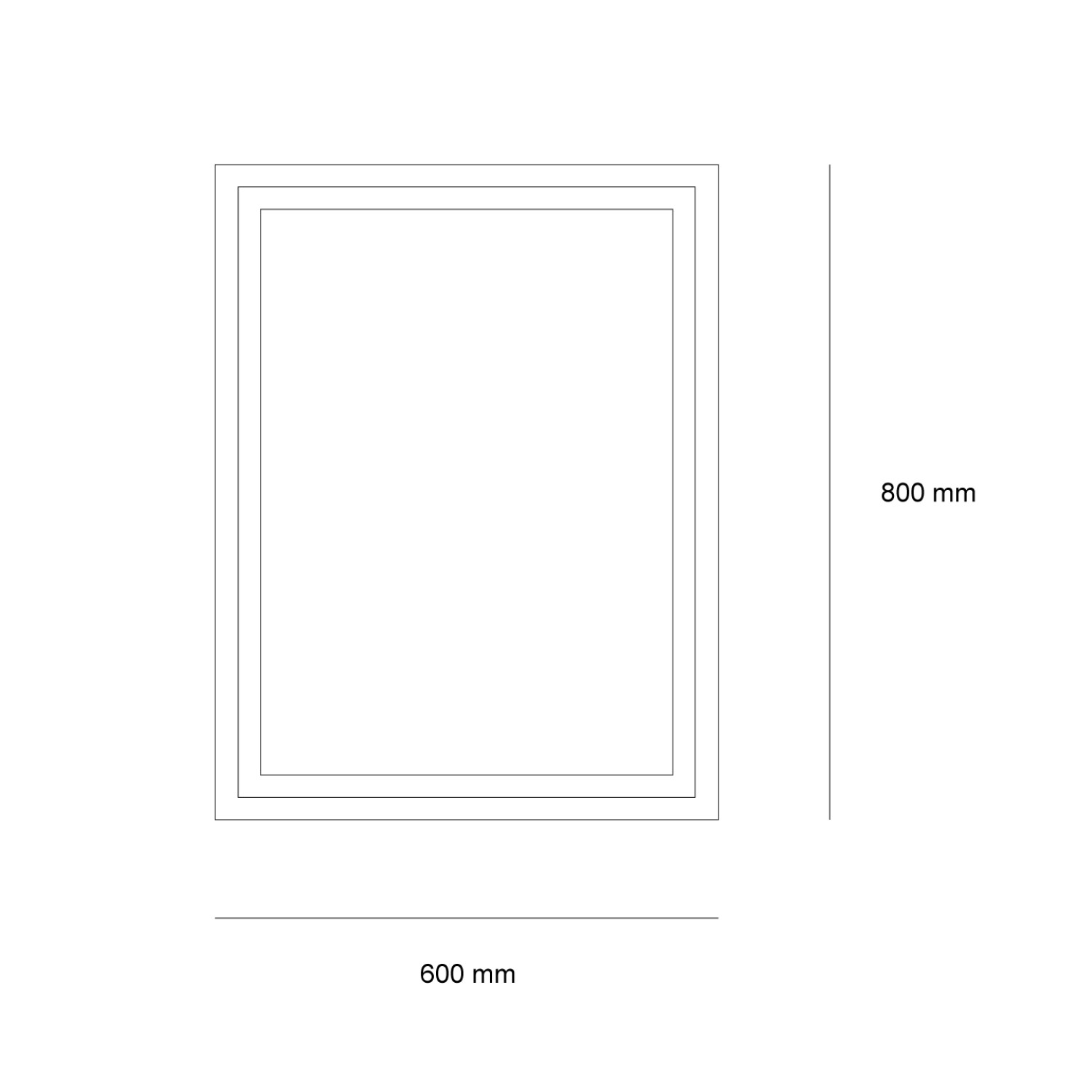 LED Mirror Box 60×80cm | Rectangular | Anti-Fog | Touch Control