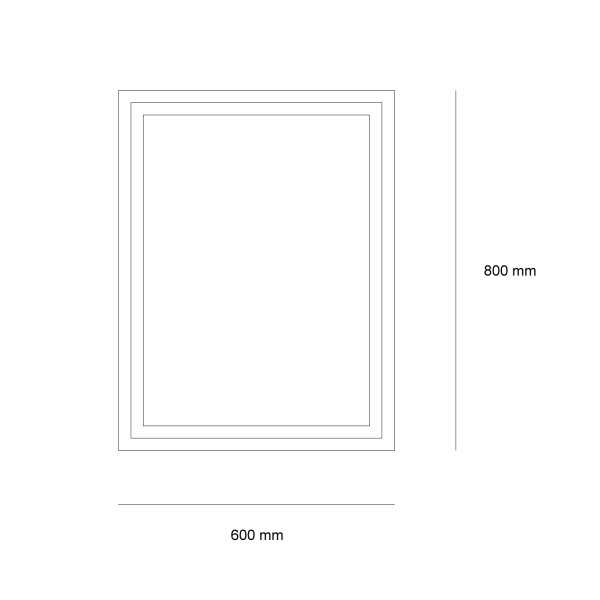 LED Mirror Box 60×80cm | Rectangular | Anti-Fog | Touch Control