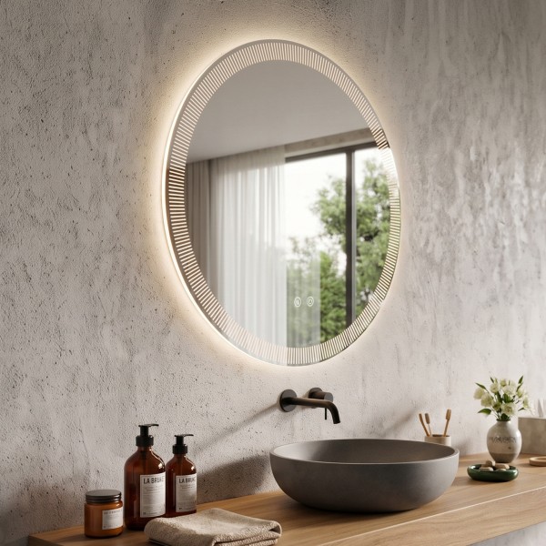Снимка на LED огледало Caps 70cm | Декоративен пръстен | Anti Fog | Touch Control | IP54