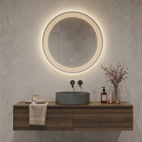 Снимка на LED огледало Caps 70cm | Декоративен пръстен | Anti Fog | Touch Control | IP54