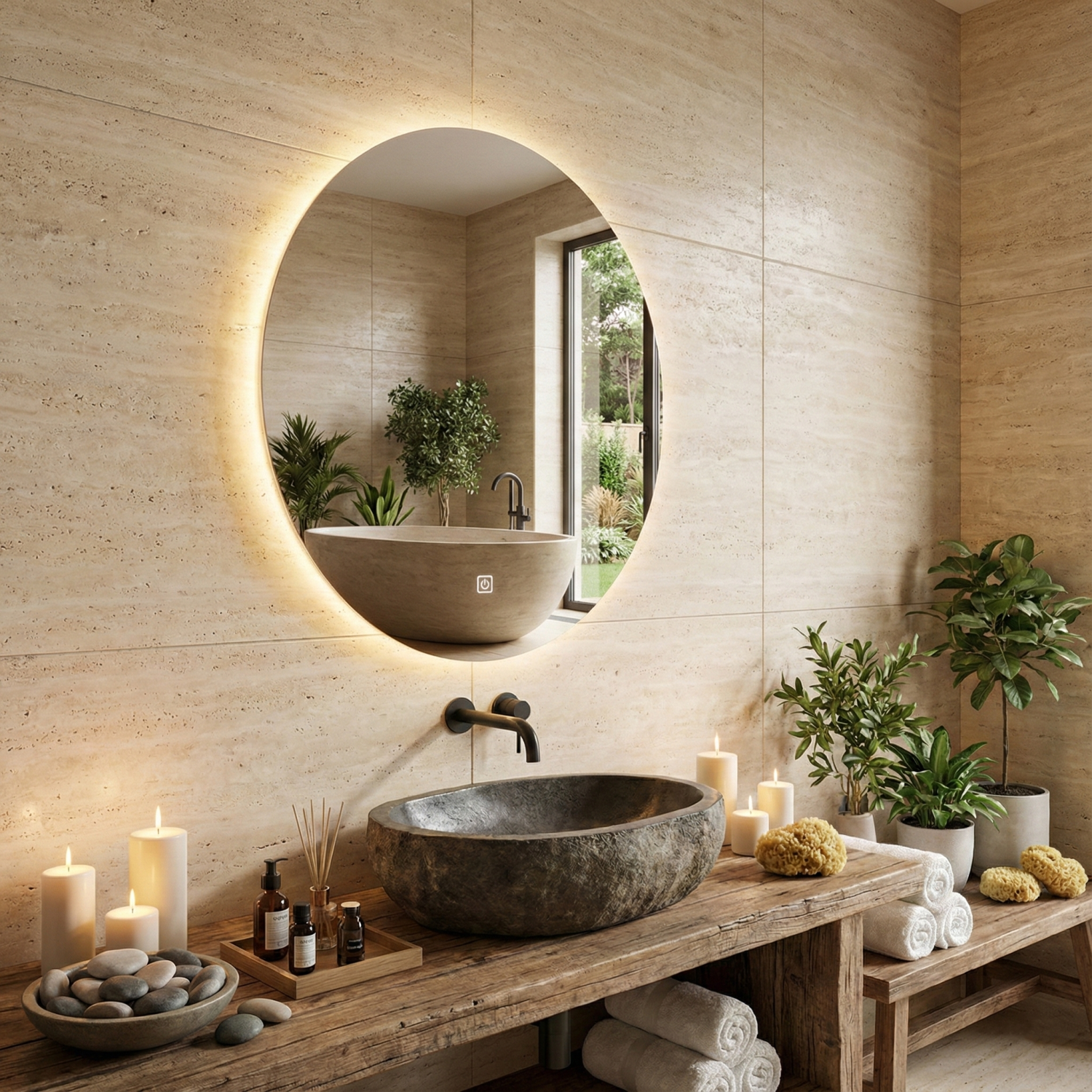 Снимка на Кръгло LED огледало Circle 60cm | Anti Fog | Touch Control | IP44