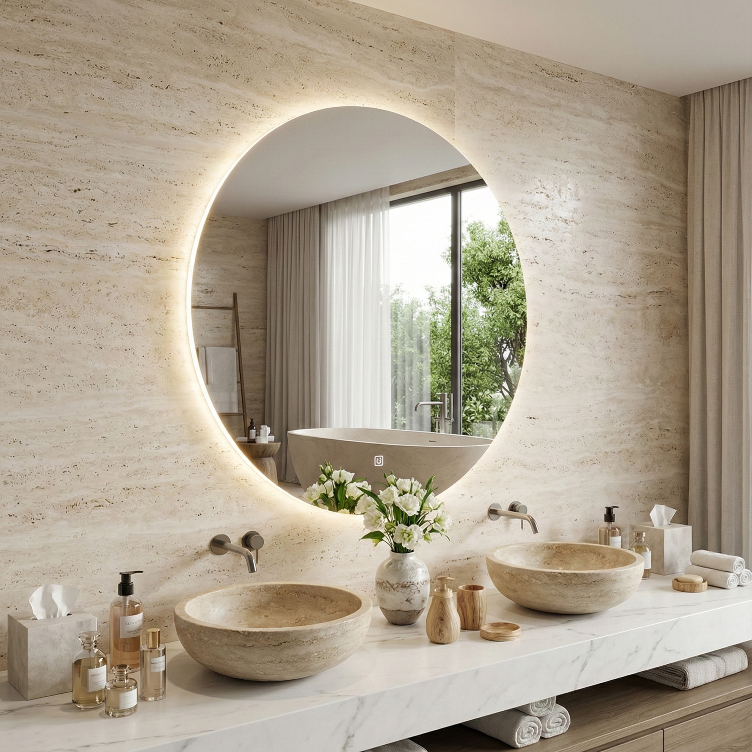 Снимка на Кръгло LED огледало Circle 60cm | Anti Fog | Touch Control | IP44