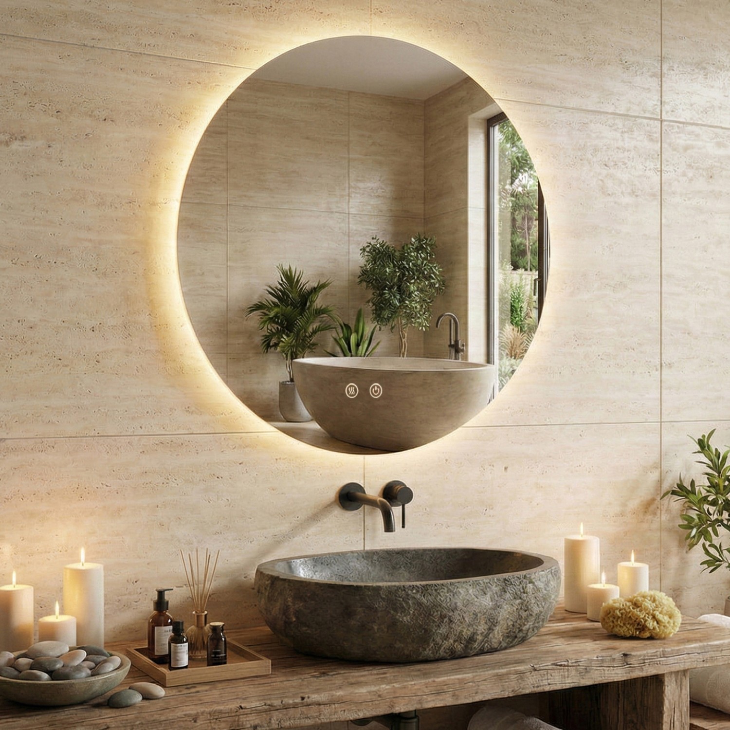 Снимка на Кръгло LED огледало Circle 60cm | Anti Fog | Touch Control | IP54