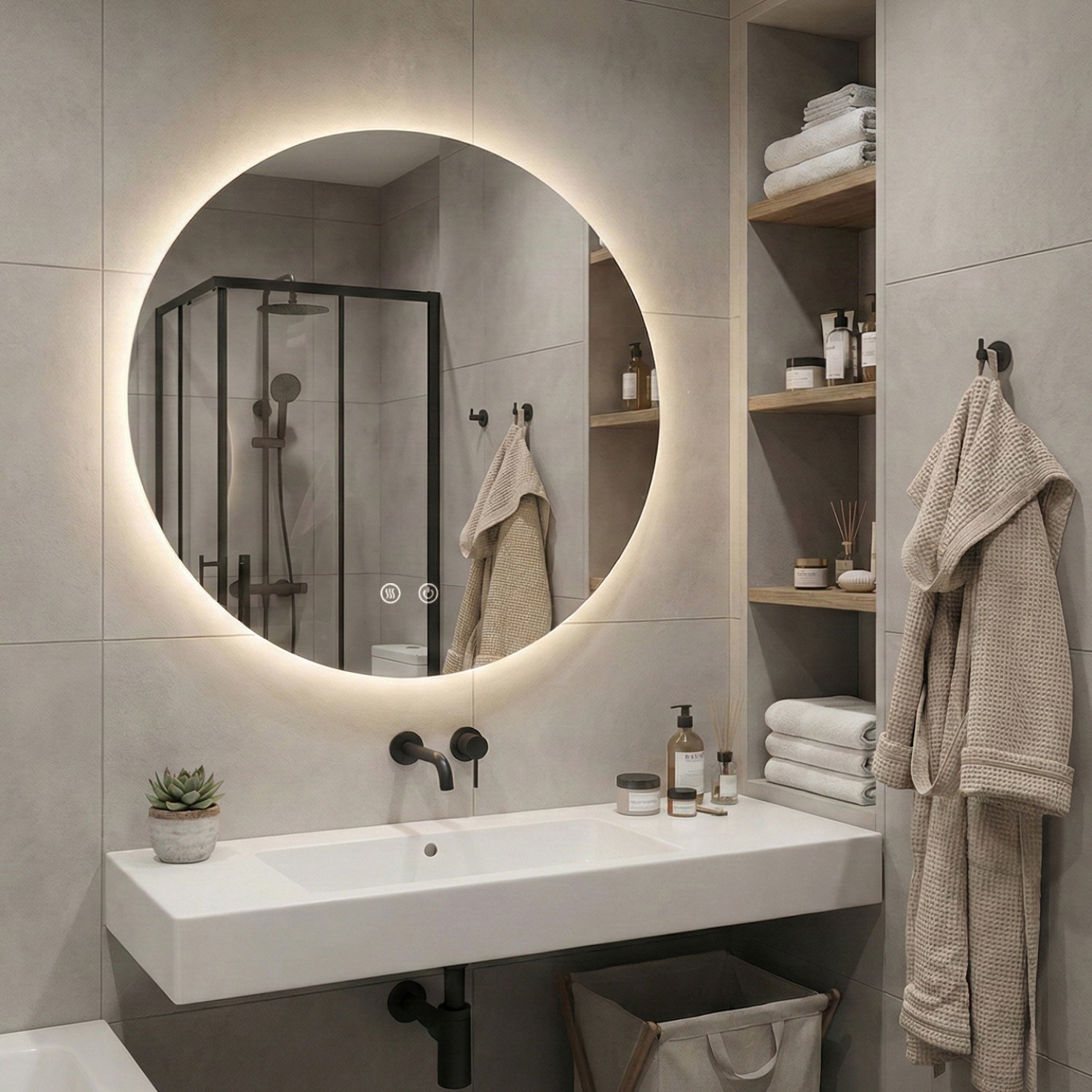 Снимка на Кръгло LED огледало Circle 60cm | Anti Fog | Touch Control | IP54