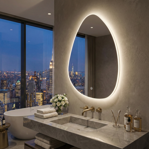 Снимка на LED огледало Drop 60cm | Асиметрична Капка | Anti Fog | Touch Control