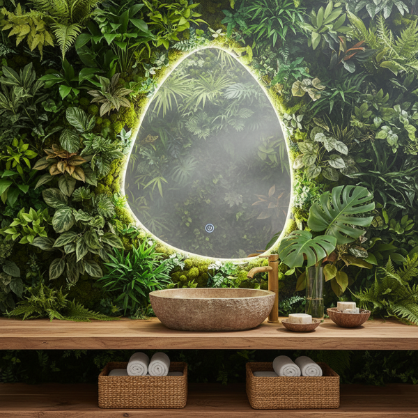 Снимка на LED огледало Drop 60cm | Асиметрична Капка | Anti Fog | Touch Control