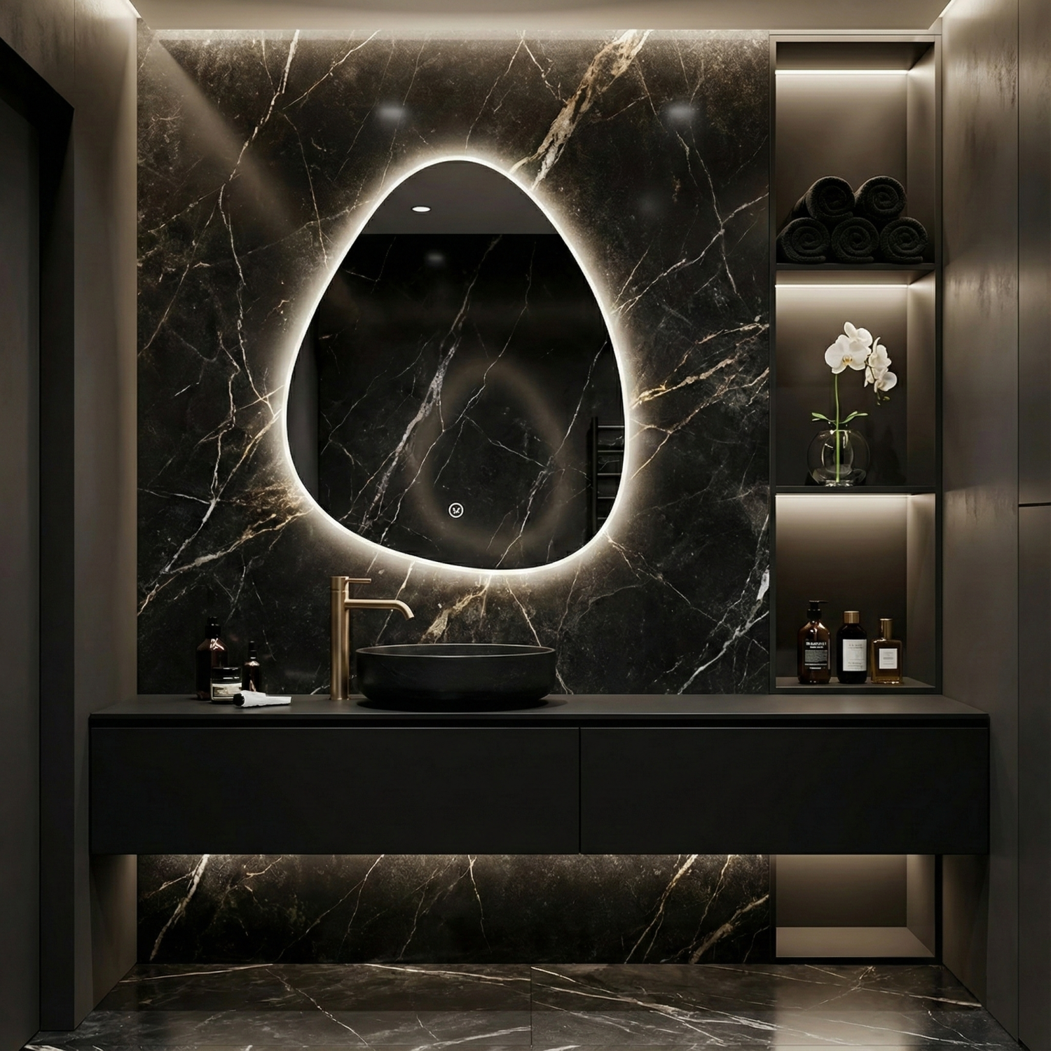 Снимка на LED огледало Drop 60cm | Асиметрична Капка | Anti Fog | Touch Control