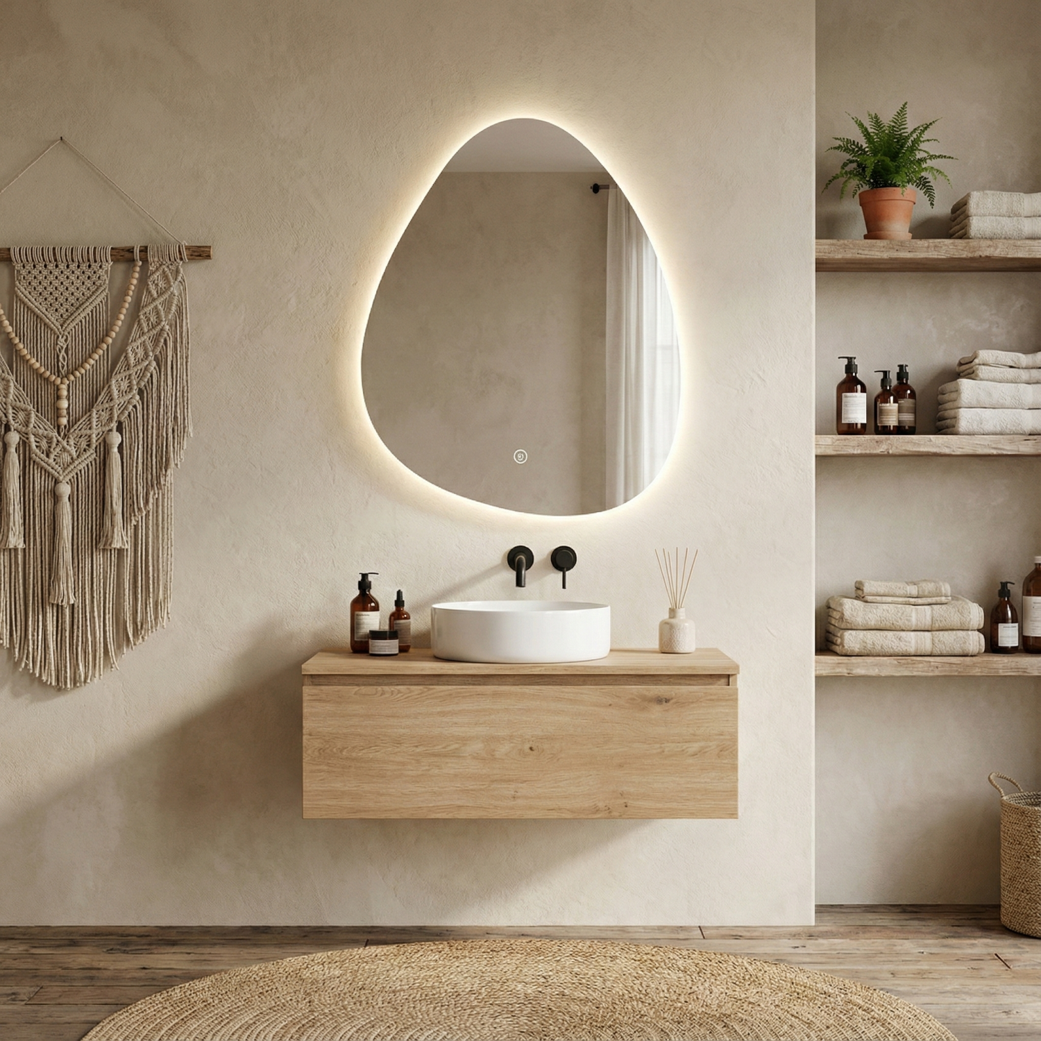 Снимка на LED огледало Drop 60cm | Асиметрична Капка | Anti Fog | Touch Control