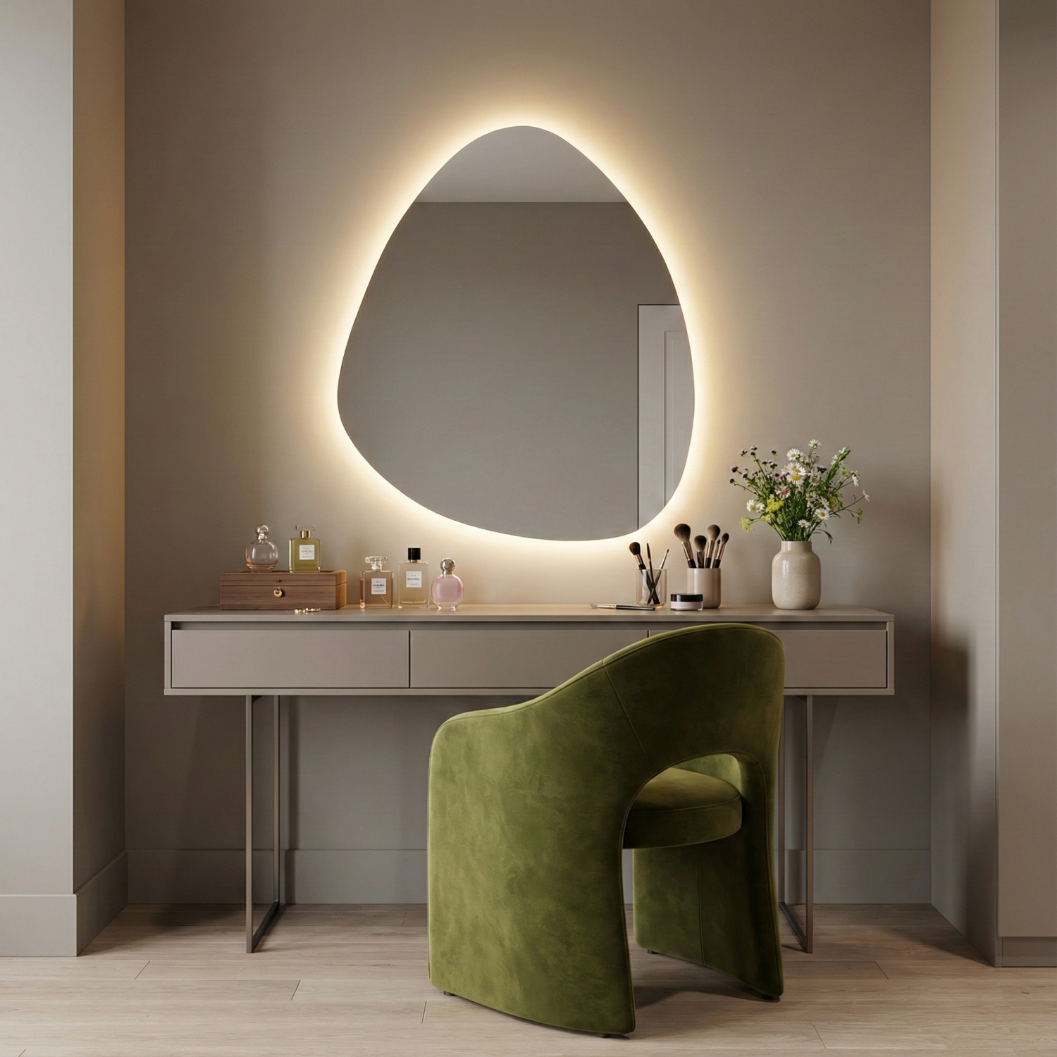 Снимка на LED огледало Drop 60cm | Асиметрична Капка | Anti Fog | Touch Control