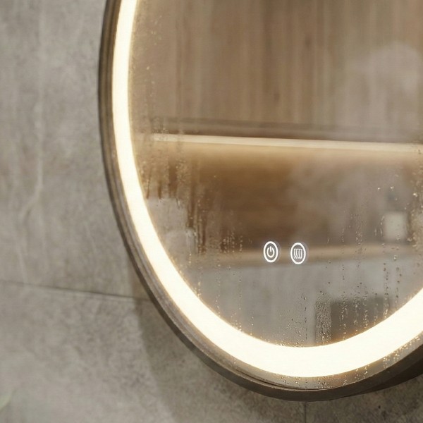 Снимка на Кръгло LED огледало с кожен колан Leather 60cm | Anti Fog | Touch Control