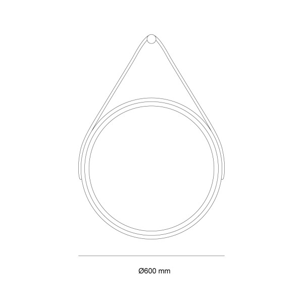 Снимка на Кръгло LED огледало с кожен колан Leather 60cm | Anti Fog | Touch Control