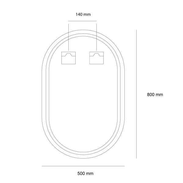 Детайлно изображение на LED огледало Oval 50x80 см | Anti Fog | Touch Control | IP54 Снимка на LED огледало Oval 50x80 см | Anti Fog | Touch Control | IP54