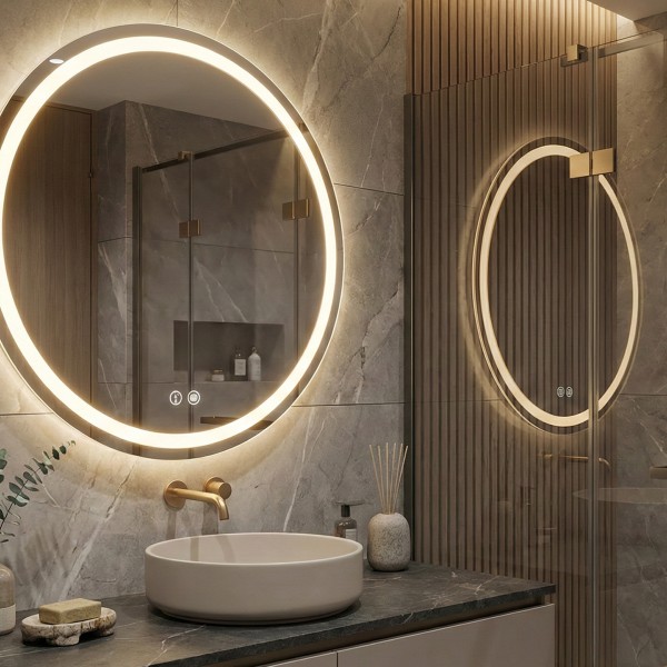 Снимка на LED огледало Sun 70cm | Двоен пръстен | Anti Fog | Touch Control | IP44