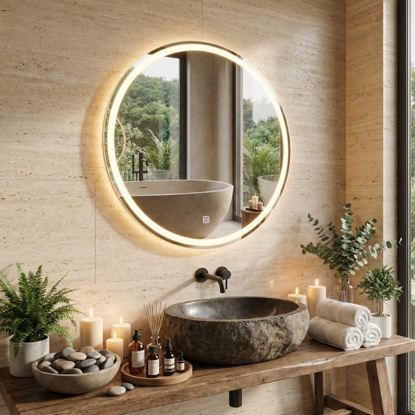 Снимка на LED огледало Sun 70cm | Двоен пръстен | Anti Fog | Touch Control | IP44