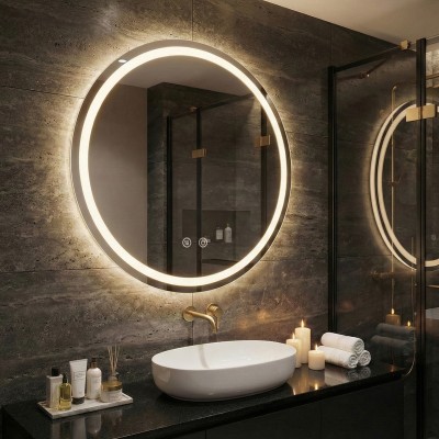 LED-Spiegel Sun 60cm | Doppelter Lichtring | Anti-Beschlag | Touch-Steuerung | IP54 LED-Spiegel Sun 60cm | Doppelter Lichtring | Anti-Beschlag | Touch-Steuerung | IP54