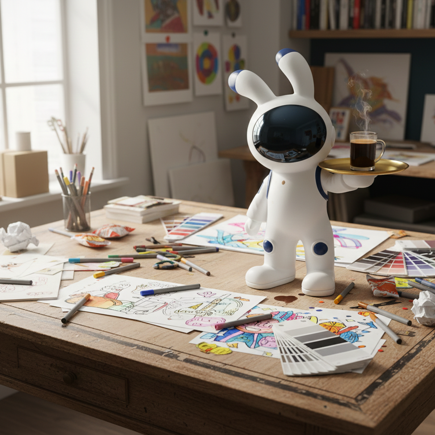 Снимка на Декоративна фигура космонавт със сервизна табла Astronaut | 75 см