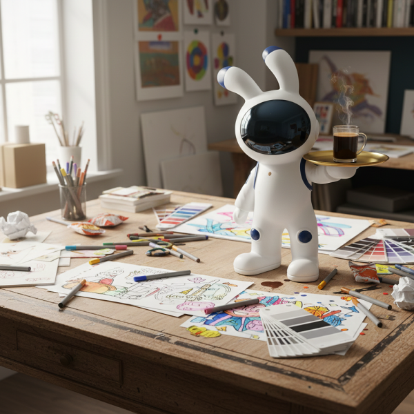 Снимка на Декоративна фигура космонавт със сервизна табла Astronaut | 75 см