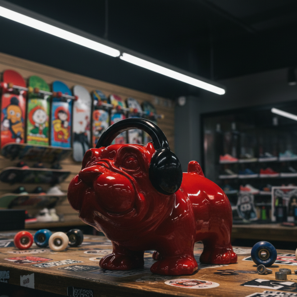 Снимка на Декоративно куче със слушалки Red Dog | Гланцово червено | 29cm