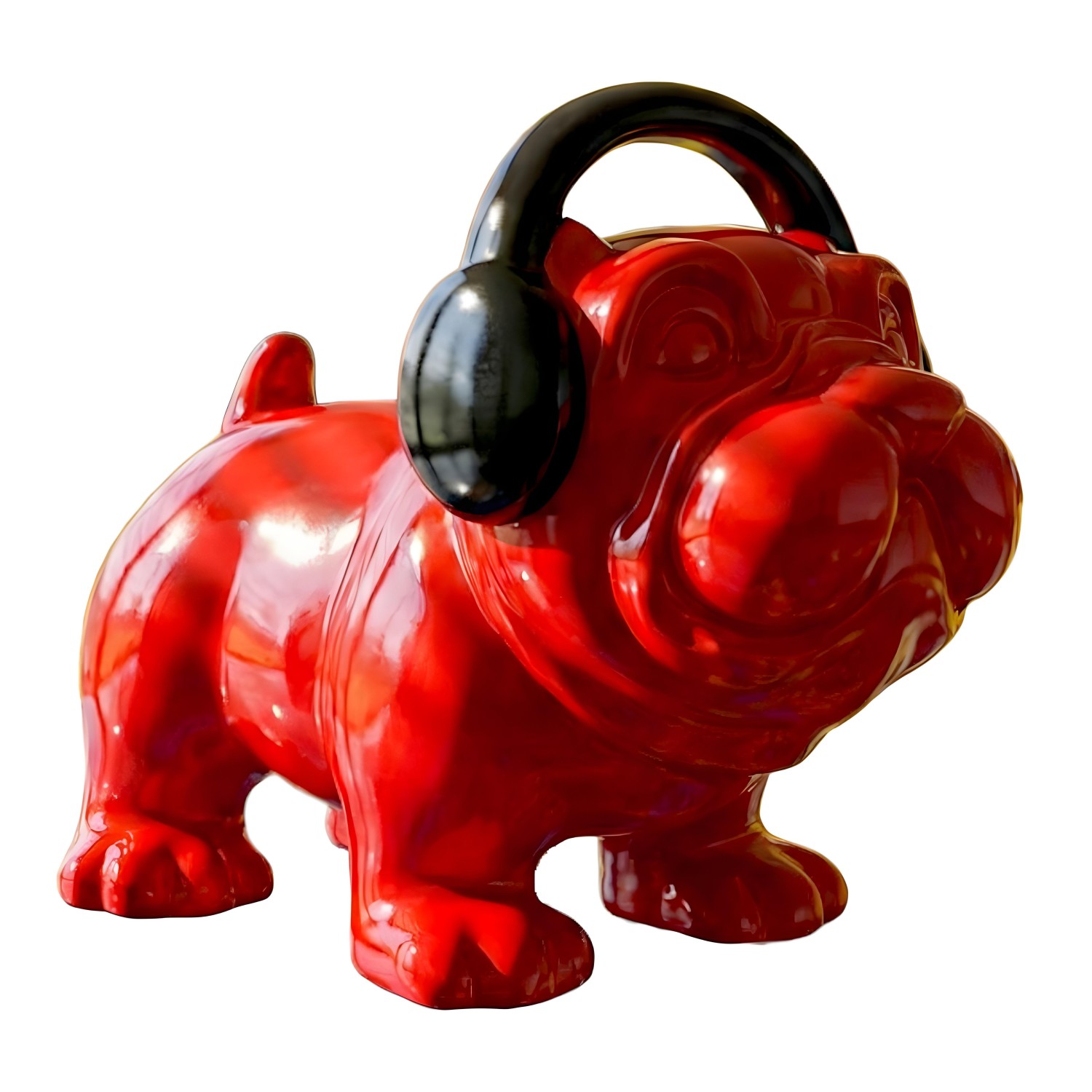 Снимка на Декоративно куче със слушалки Red Dog | Гланцово червено | 29cm