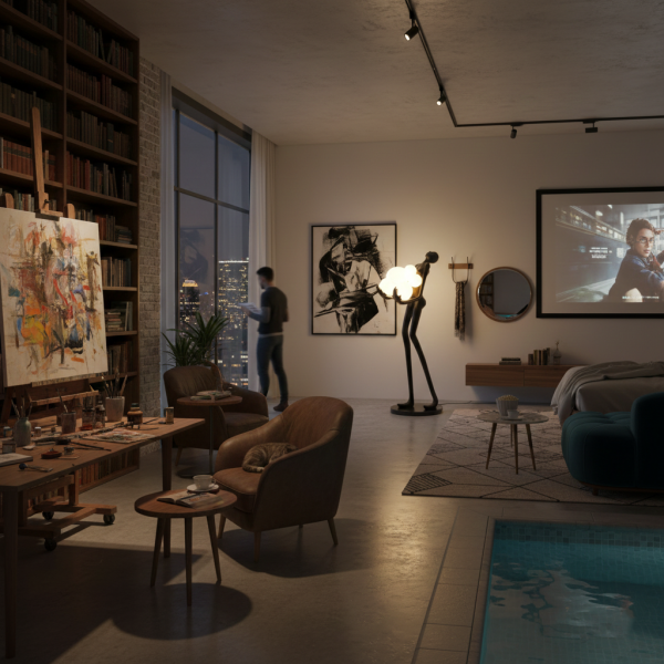 Снимка на Декоративна настолна лампа Light Keeper | Фигура с облачни сфери | 180cm