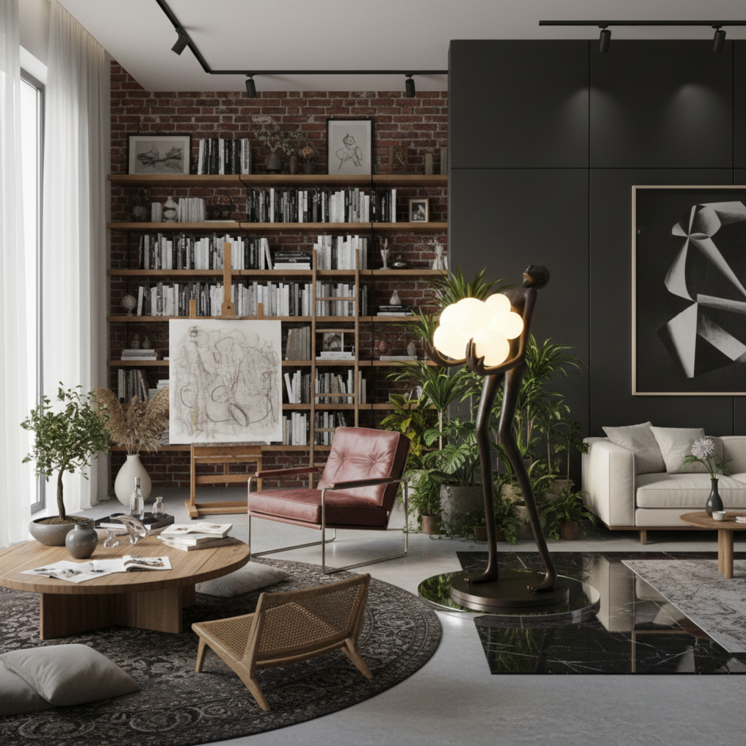 Снимка на Декоративна настолна лампа Light Keeper | Фигура с облачни сфери | 180cm