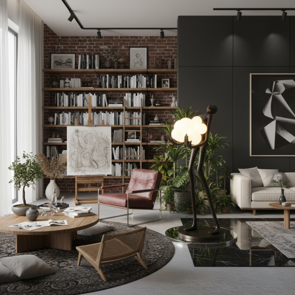 Снимка на Декоративна настолна лампа Light Keeper | Фигура с облачни сфери | 180cm