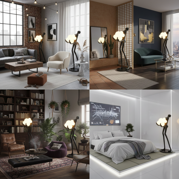 Снимка на Декоративна настолна лампа Light Keeper | Фигура с облачни сфери | 180cm