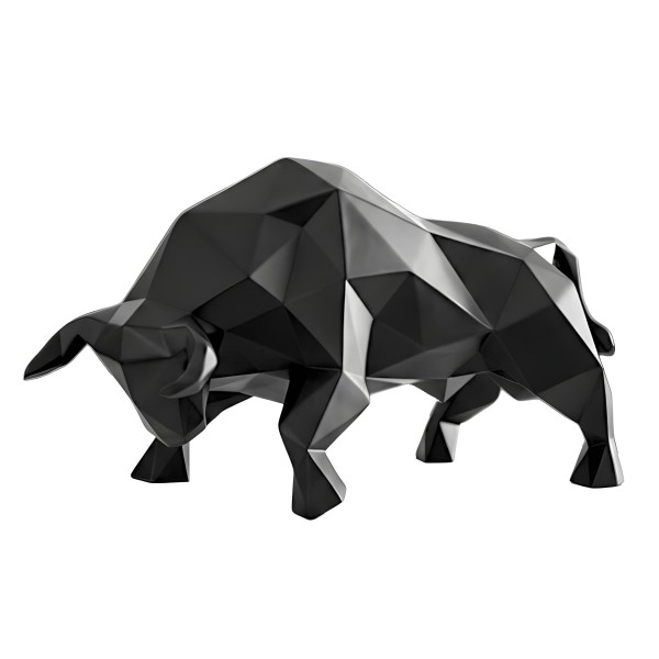 Снимка на Геометрична скулптура бик Bull | Нападаща поза | 25 см