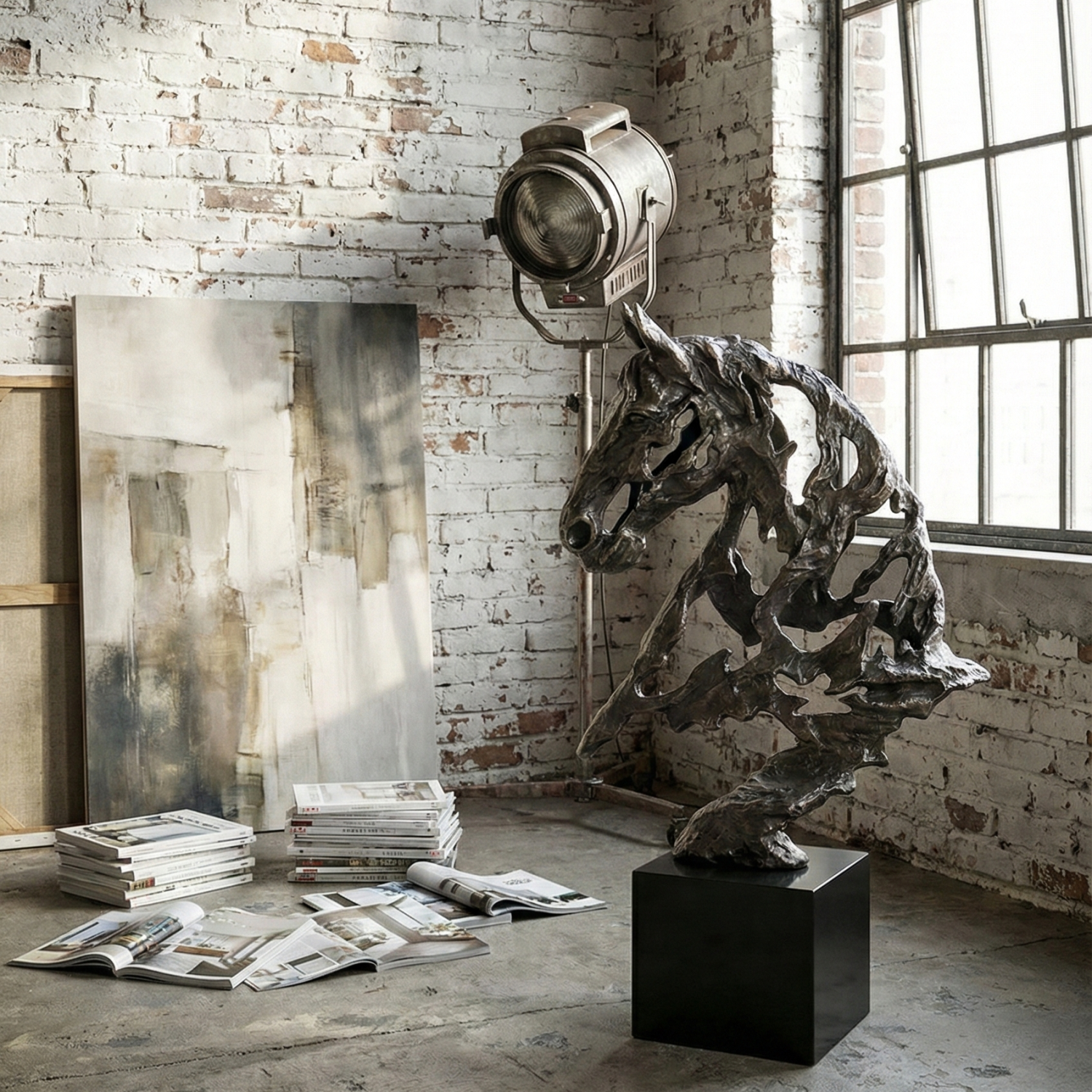 Снимка на Абстрактна скулптура на кон Metal Horse | 82 см | Алуминий