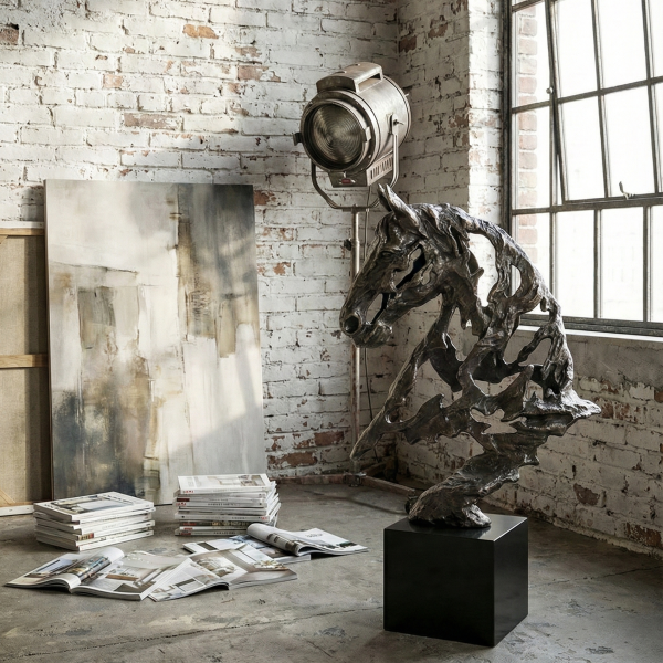 Снимка на Абстрактна скулптура на кон Metal Horse | 82 см | Алуминий