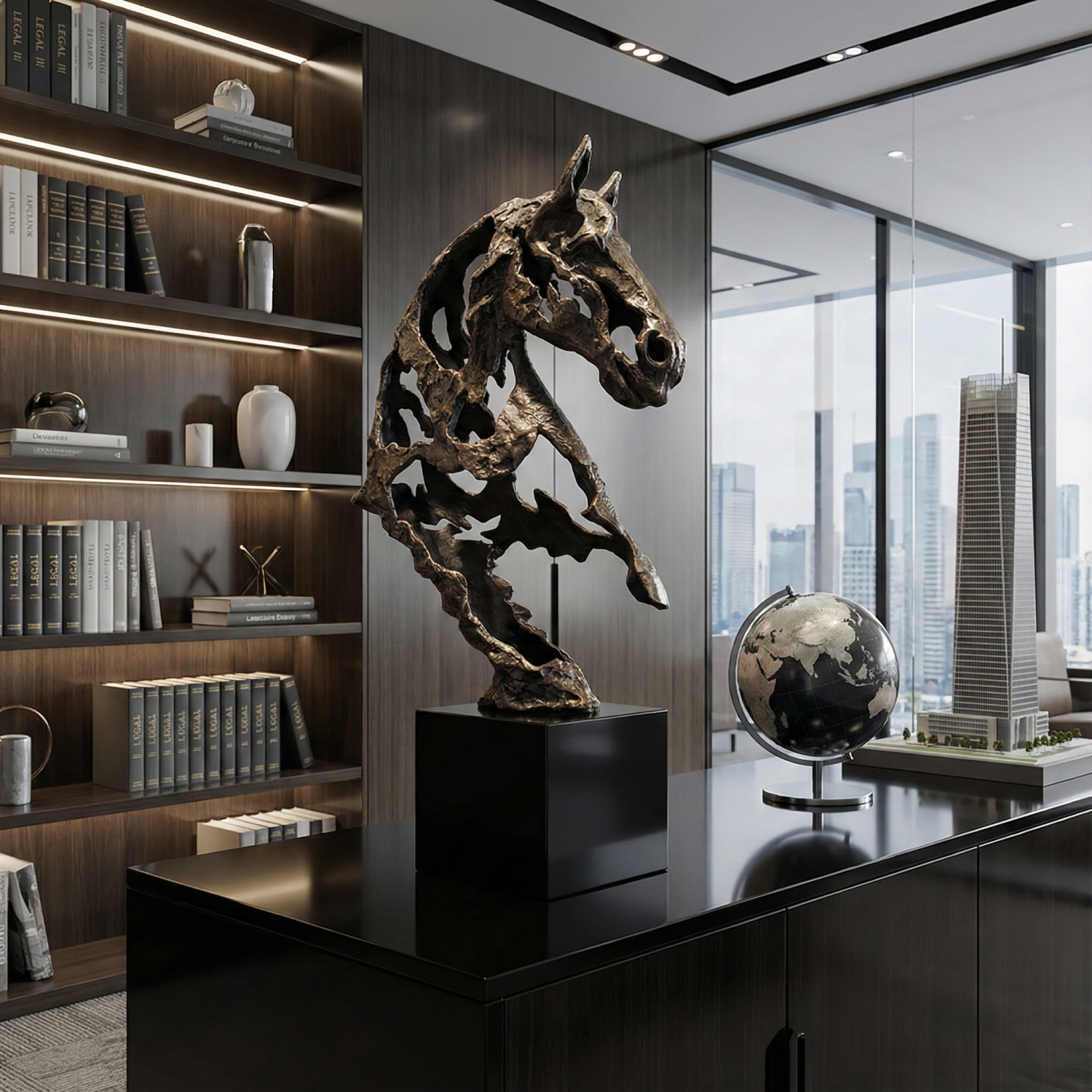 Снимка на Абстрактна скулптура на кон Metal Horse | 82 см | Алуминий